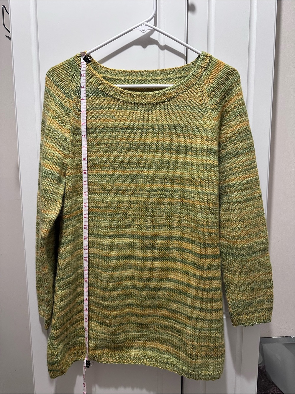 Hand Knit Marled / Striped Real Wool Sweater